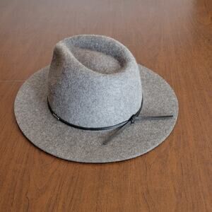 Brixton Hat Wesley Fedora Medium 100% Wool Felt Heather Gray New With Tags